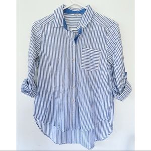 striped button down shirt